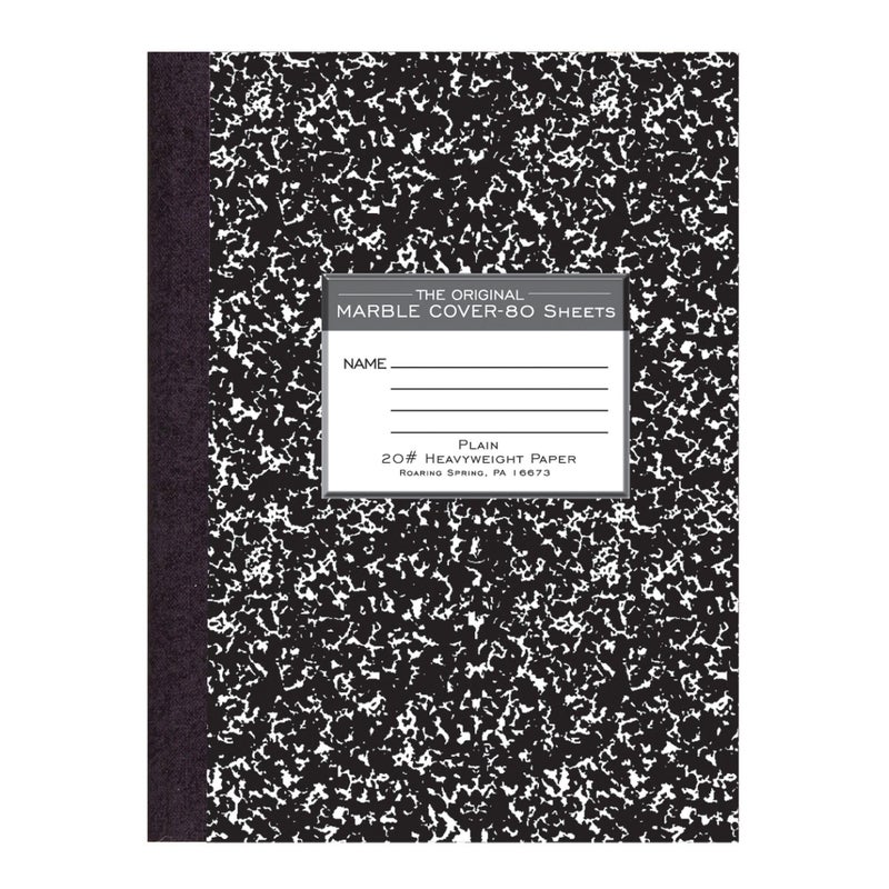 ROARING SPRING Signature Collection Composition Notebook, Hardcover, Unruled 20# Premium Plain Paper, 80 Sheets/160 Pages, 10.25" x 7.88", Made in USA - Image 1